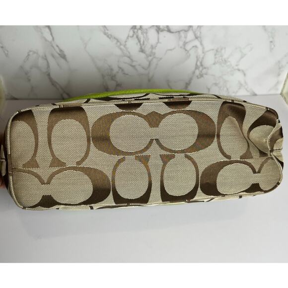 Coach Signature Stripe Khaki and Like Purse - Picture 6 of 13